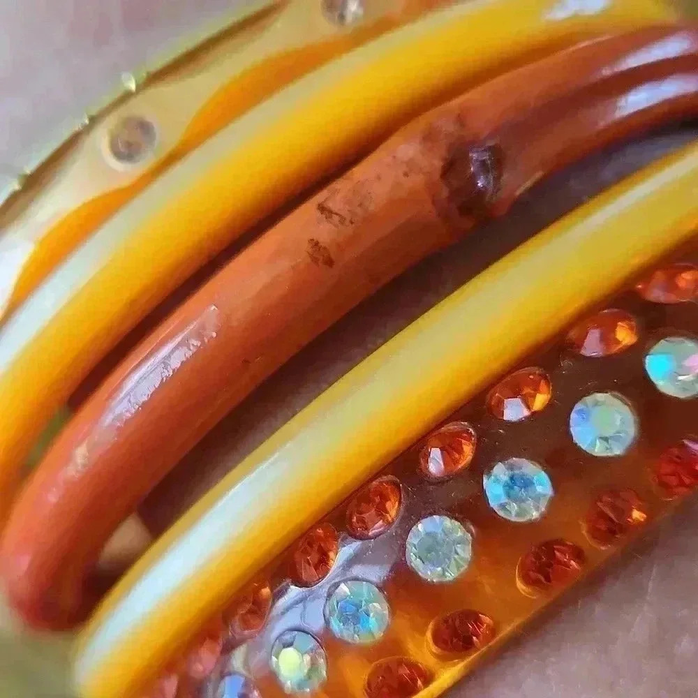 6 stack‎ bracelets orange yellow - Picture 4 of 10